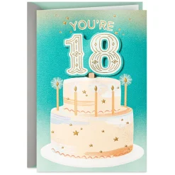 You've Grown into a Great Person 18th Birthday Card With Cake Topper