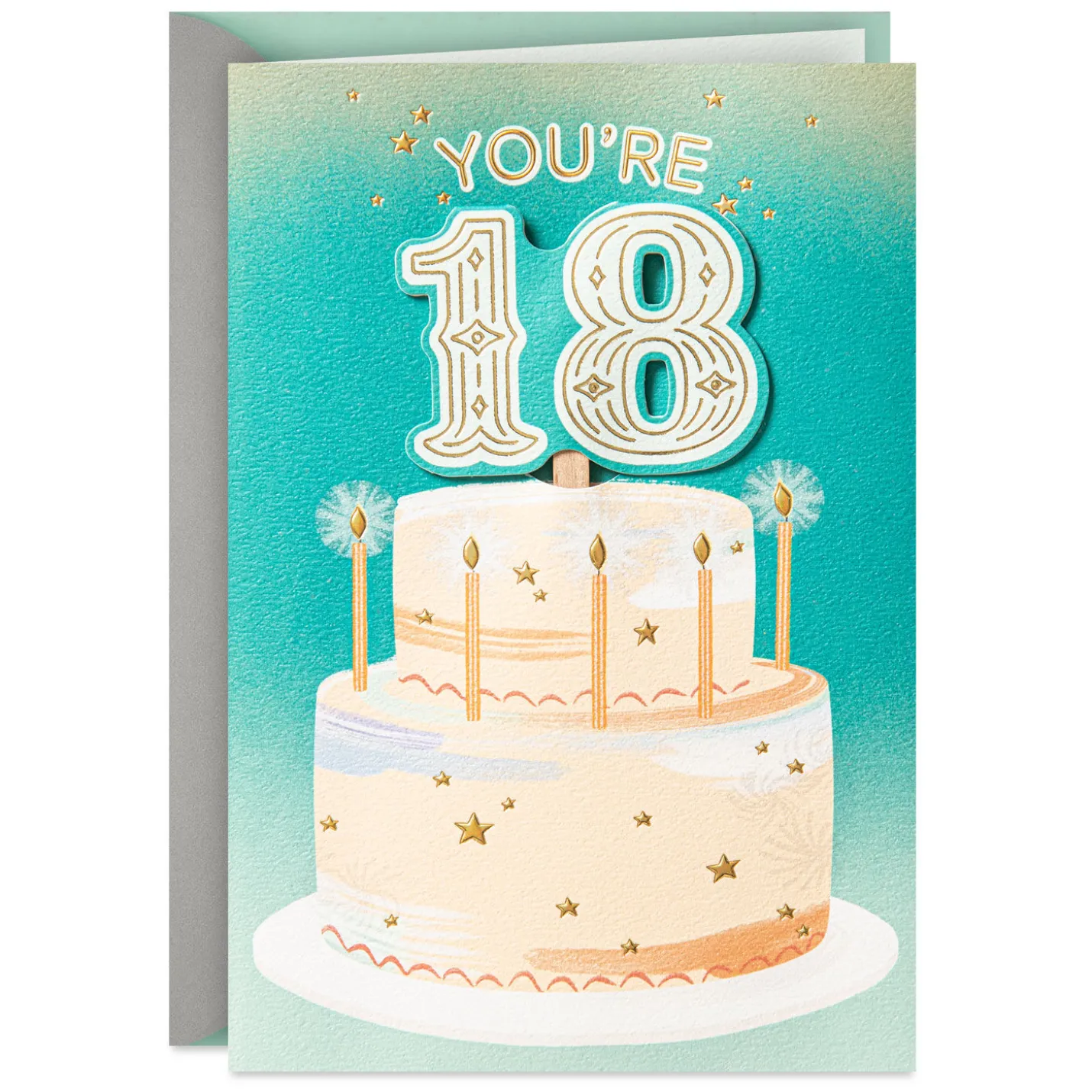 You've Grown into a Great Person 18th Birthday Card With Cake Topper