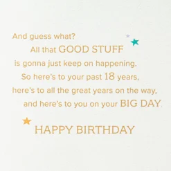 You've Grown into a Great Person 18th Birthday Card With Cake Topper
