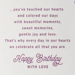 You've Touched Our Hearts Birthday Card for Granddaughter