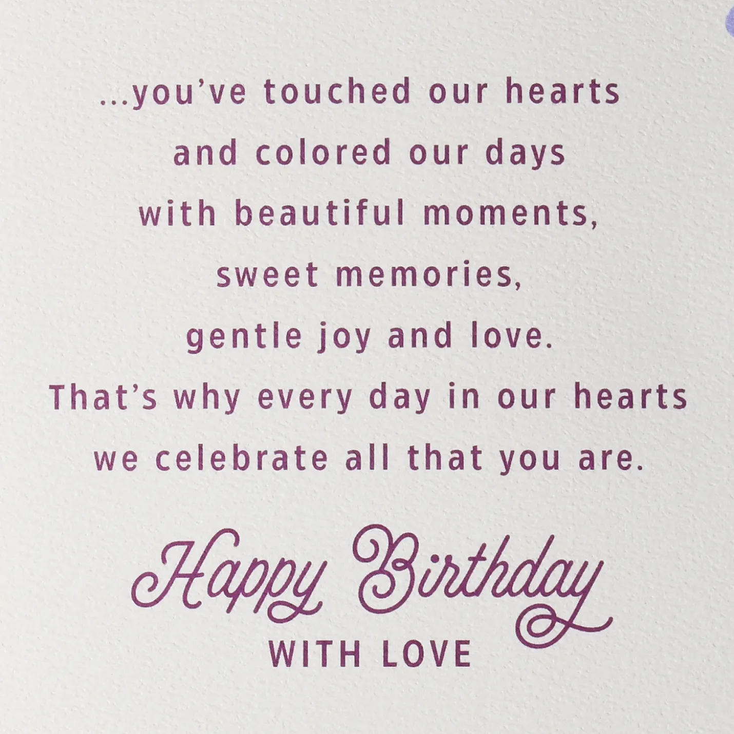 You've Touched Our Hearts Birthday Card for Granddaughter