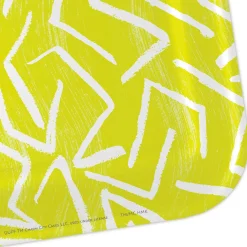 Zig-Zag Stripe on Yellow Dessert Plates, Pack of 8