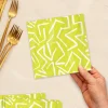 Zig-Zag Stripe on Yellow Dinner Napkins, Pack of 20