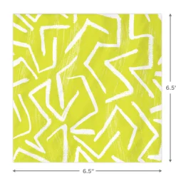 Zig-Zag Stripe on Yellow Dinner Napkins, Pack of 20