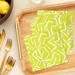 Zig-Zag Stripe on Yellow Dinner Napkins, Pack of 20