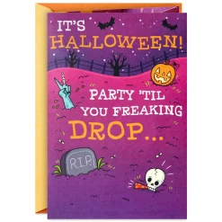 Zombie Dance Party Funny Musical Pop-Up Halloween Card With Light