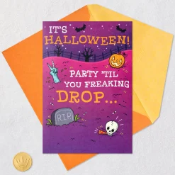 Zombie Dance Party Funny Musical Pop-Up Halloween Card With Light