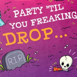 Zombie Dance Party Funny Musical Pop-Up Halloween Card With Light