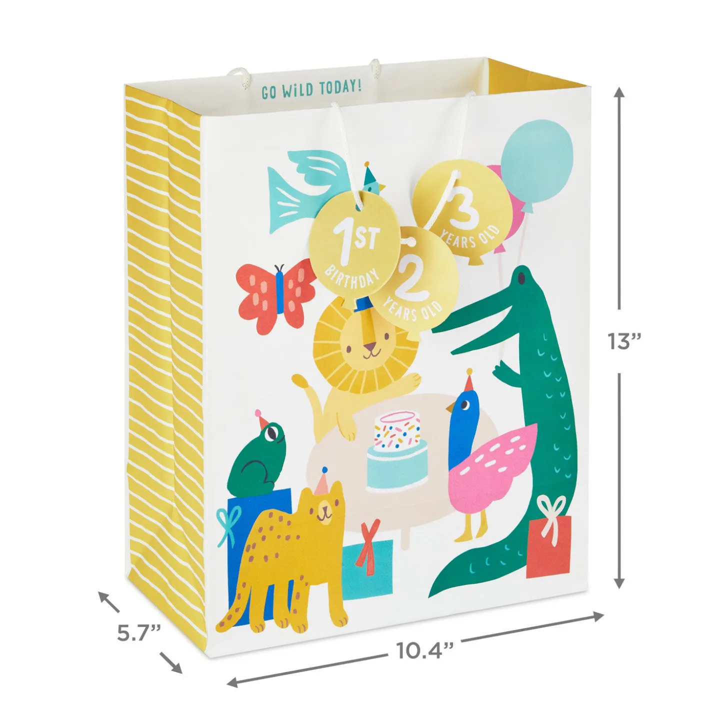13" Zoo Animals Large Birthday Gift Bag