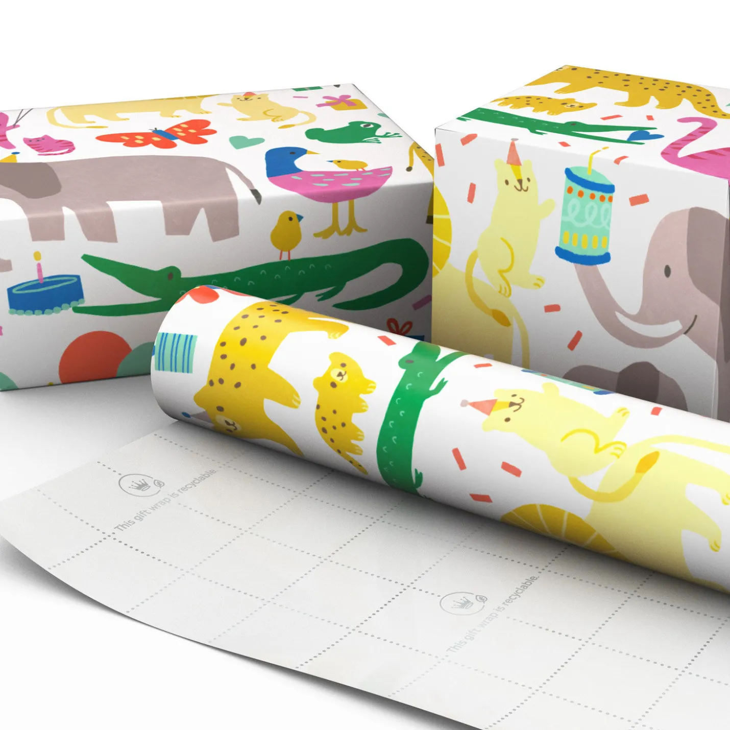 Zoo Animals Wrapping Paper, 20 sq. ft.
